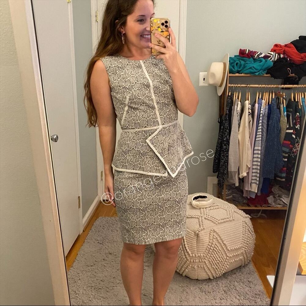 Lela Rose Gray Sheath Dress 4 - Picture 5 of 13